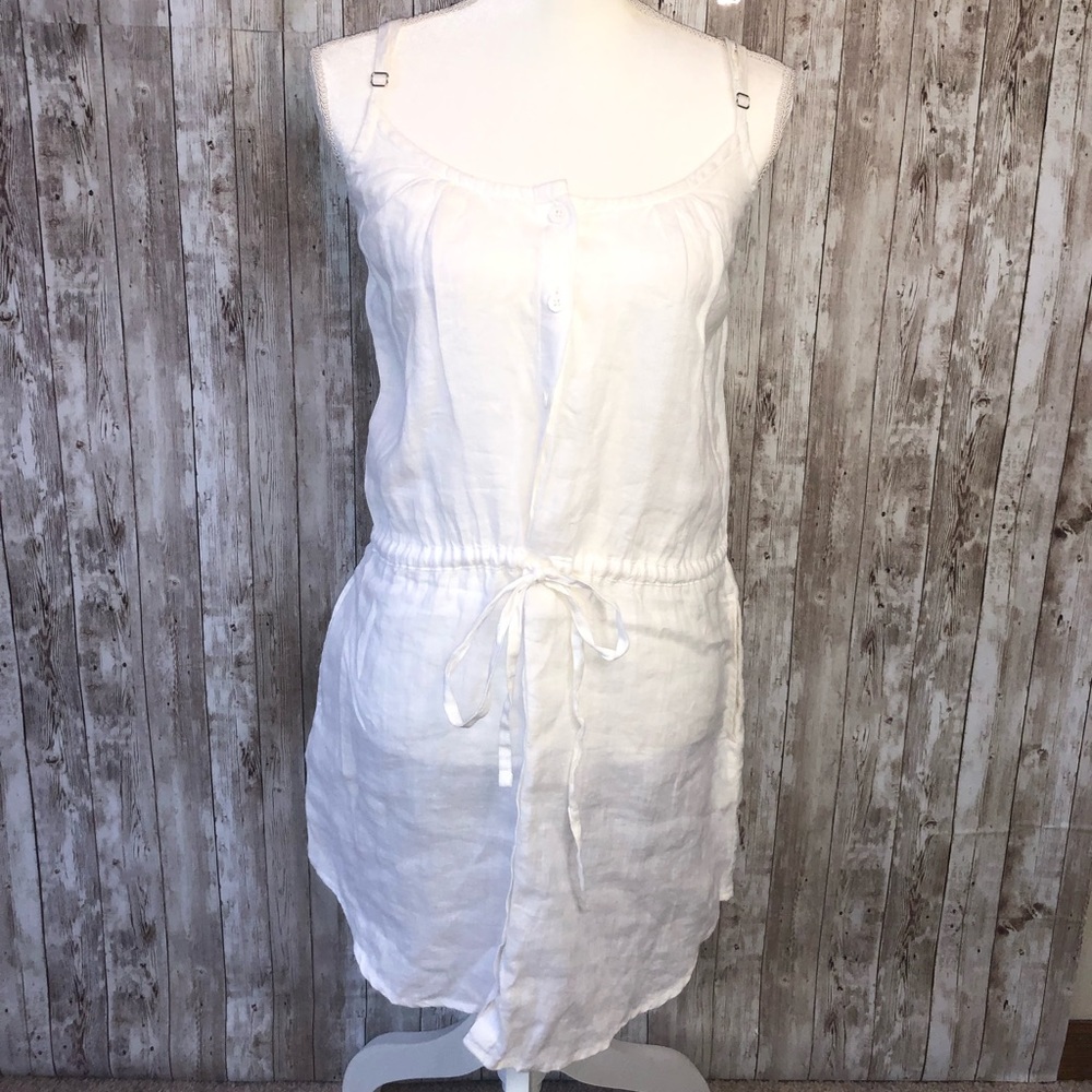 NWT Lands’ End White Linen Dress Size Small